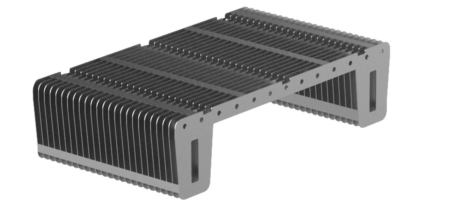 ZBOX CI675 / CI655 nano の内部にある放熱フィン — 密に並んだ金属フィンの列